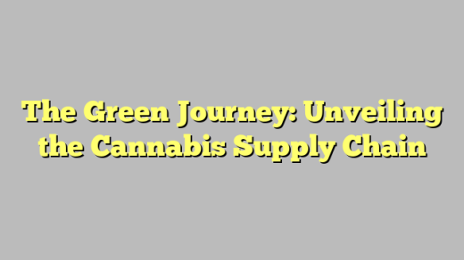 The Green Journey: Unveiling the Cannabis Supply Chain